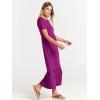 imageANRABESS Women Summer Casual Short Sleeve Crewneck Aline Swing Flowy Tiered Shirt Maxi Beach Long Dress 2025 Trendy OutfitsFuchsia