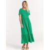 imageANRABESS Women Summer Casual Short Sleeve Crewneck Aline Swing Flowy Tiered Shirt Maxi Beach Long Dress 2025 Trendy OutfitsGrass