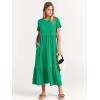 imageANRABESS Women Summer Casual Short Sleeve Crewneck Aline Swing Flowy Tiered Shirt Maxi Beach Long Dress 2025 Trendy OutfitsGrass