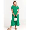 imageANRABESS Women Summer Casual Short Sleeve Crewneck Aline Swing Flowy Tiered Shirt Maxi Beach Long Dress 2025 Trendy OutfitsGrass