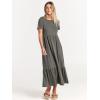 imageANRABESS Women Summer Casual Short Sleeve Crewneck Aline Swing Flowy Tiered Shirt Maxi Beach Long Dress 2025 Trendy OutfitsGray