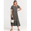 imageANRABESS Women Summer Casual Short Sleeve Crewneck Aline Swing Flowy Tiered Shirt Maxi Beach Long Dress 2025 Trendy OutfitsGray
