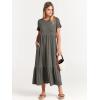 imageANRABESS Women Summer Casual Short Sleeve Crewneck Aline Swing Flowy Tiered Shirt Maxi Beach Long Dress 2025 Trendy OutfitsGray
