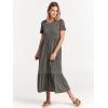 imageANRABESS Women Summer Casual Short Sleeve Crewneck Aline Swing Flowy Tiered Shirt Maxi Beach Long Dress 2025 Trendy OutfitsGray