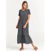 imageANRABESS Women Summer Casual Short Sleeve Crewneck Aline Swing Flowy Tiered Shirt Maxi Beach Long Dress 2025 Trendy OutfitsGray Blue