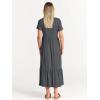 imageANRABESS Women Summer Casual Short Sleeve Crewneck Aline Swing Flowy Tiered Shirt Maxi Beach Long Dress 2025 Trendy OutfitsGray Blue