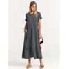 imageANRABESS Women Summer Casual Short Sleeve Crewneck Aline Swing Flowy Tiered Shirt Maxi Beach Long Dress 2025 Trendy OutfitsGray Blue