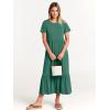 imageANRABESS Women Summer Casual Short Sleeve Crewneck Aline Swing Flowy Tiered Shirt Maxi Beach Long Dress 2025 Trendy OutfitsGreen