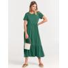 imageANRABESS Women Summer Casual Short Sleeve Crewneck Aline Swing Flowy Tiered Shirt Maxi Beach Long Dress 2025 Trendy OutfitsGreen