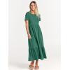 imageANRABESS Women Summer Casual Short Sleeve Crewneck Aline Swing Flowy Tiered Shirt Maxi Beach Long Dress 2025 Trendy OutfitsGreen