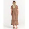 imageANRABESS Women Summer Casual Short Sleeve Crewneck Aline Swing Flowy Tiered Shirt Maxi Beach Long Dress 2025 Trendy OutfitsKhaki