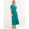 imageANRABESS Women Summer Casual Short Sleeve Crewneck Aline Swing Flowy Tiered Shirt Maxi Beach Long Dress 2025 Trendy OutfitsLake Green