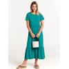 imageANRABESS Women Summer Casual Short Sleeve Crewneck Aline Swing Flowy Tiered Shirt Maxi Beach Long Dress 2025 Trendy OutfitsLake Green
