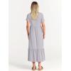 imageANRABESS Women Summer Casual Short Sleeve Crewneck Aline Swing Flowy Tiered Shirt Maxi Beach Long Dress 2025 Trendy OutfitsLight Gray