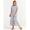 imageANRABESS Women Summer Casual Short Sleeve Crewneck Aline Swing Flowy Tiered Shirt Maxi Beach Long Dress 2025 Trendy OutfitsLight Gray