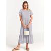 imageANRABESS Women Summer Casual Short Sleeve Crewneck Aline Swing Flowy Tiered Shirt Maxi Beach Long Dress 2025 Trendy OutfitsLight Gray