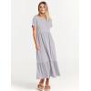 imageANRABESS Women Summer Casual Short Sleeve Crewneck Aline Swing Flowy Tiered Shirt Maxi Beach Long Dress 2025 Trendy OutfitsLight Gray