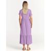 imageANRABESS Women Summer Casual Short Sleeve Crewneck Aline Swing Flowy Tiered Shirt Maxi Beach Long Dress 2025 Trendy OutfitsLilac