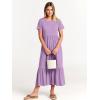 imageANRABESS Women Summer Casual Short Sleeve Crewneck Aline Swing Flowy Tiered Shirt Maxi Beach Long Dress 2025 Trendy OutfitsLilac