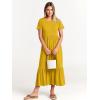 imageANRABESS Women Summer Casual Short Sleeve Crewneck Aline Swing Flowy Tiered Shirt Maxi Beach Long Dress 2025 Trendy OutfitsMustrad Yellow