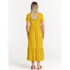 imageANRABESS Women Summer Casual Short Sleeve Crewneck Aline Swing Flowy Tiered Shirt Maxi Beach Long Dress 2025 Trendy OutfitsMustrad Yellow