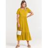 imageANRABESS Women Summer Casual Short Sleeve Crewneck Aline Swing Flowy Tiered Shirt Maxi Beach Long Dress 2025 Trendy OutfitsMustrad Yellow