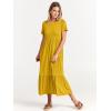 imageANRABESS Women Summer Casual Short Sleeve Crewneck Aline Swing Flowy Tiered Shirt Maxi Beach Long Dress 2025 Trendy OutfitsMustrad Yellow