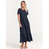imageANRABESS Women Summer Casual Short Sleeve Crewneck Aline Swing Flowy Tiered Shirt Maxi Beach Long Dress 2025 Trendy OutfitsNavy Blue