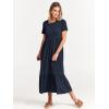 imageANRABESS Women Summer Casual Short Sleeve Crewneck Aline Swing Flowy Tiered Shirt Maxi Beach Long Dress 2025 Trendy OutfitsNavy Blue