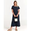 imageANRABESS Women Summer Casual Short Sleeve Crewneck Aline Swing Flowy Tiered Shirt Maxi Beach Long Dress 2025 Trendy OutfitsNavy Blue