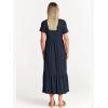 imageANRABESS Women Summer Casual Short Sleeve Crewneck Aline Swing Flowy Tiered Shirt Maxi Beach Long Dress 2025 Trendy OutfitsNavy Blue