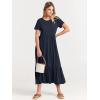 imageANRABESS Women Summer Casual Short Sleeve Crewneck Aline Swing Flowy Tiered Shirt Maxi Beach Long Dress 2025 Trendy OutfitsNavy Blue