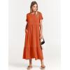 imageANRABESS Women Summer Casual Short Sleeve Crewneck Aline Swing Flowy Tiered Shirt Maxi Beach Long Dress 2025 Trendy OutfitsOrange
