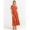 imageANRABESS Women Summer Casual Short Sleeve Crewneck Aline Swing Flowy Tiered Shirt Maxi Beach Long Dress 2025 Trendy OutfitsOrange