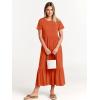 imageANRABESS Women Summer Casual Short Sleeve Crewneck Aline Swing Flowy Tiered Shirt Maxi Beach Long Dress 2025 Trendy OutfitsOrange