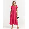 imageANRABESS Women Summer Casual Short Sleeve Crewneck Aline Swing Flowy Tiered Shirt Maxi Beach Long Dress 2025 Trendy OutfitsPeach