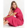 imageANRABESS Women Summer Casual Short Sleeve Crewneck Aline Swing Flowy Tiered Shirt Maxi Beach Long Dress 2025 Trendy OutfitsPeach