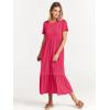 imageANRABESS Women Summer Casual Short Sleeve Crewneck Aline Swing Flowy Tiered Shirt Maxi Beach Long Dress 2025 Trendy OutfitsPeach