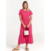 imageANRABESS Women Summer Casual Short Sleeve Crewneck Aline Swing Flowy Tiered Shirt Maxi Beach Long Dress 2025 Trendy OutfitsPeach