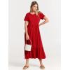 imageANRABESS Women Summer Casual Short Sleeve Crewneck Aline Swing Flowy Tiered Shirt Maxi Beach Long Dress 2025 Trendy OutfitsRed