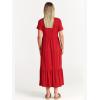 imageANRABESS Women Summer Casual Short Sleeve Crewneck Aline Swing Flowy Tiered Shirt Maxi Beach Long Dress 2025 Trendy OutfitsRed