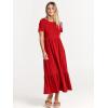 imageANRABESS Women Summer Casual Short Sleeve Crewneck Aline Swing Flowy Tiered Shirt Maxi Beach Long Dress 2025 Trendy OutfitsRed