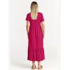 imageANRABESS Women Summer Casual Short Sleeve Crewneck Aline Swing Flowy Tiered Shirt Maxi Beach Long Dress 2025 Trendy OutfitsRose