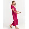 imageANRABESS Women Summer Casual Short Sleeve Crewneck Aline Swing Flowy Tiered Shirt Maxi Beach Long Dress 2025 Trendy OutfitsRose