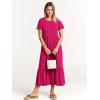imageANRABESS Women Summer Casual Short Sleeve Crewneck Aline Swing Flowy Tiered Shirt Maxi Beach Long Dress 2025 Trendy OutfitsRose