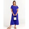 imageANRABESS Women Summer Casual Short Sleeve Crewneck Aline Swing Flowy Tiered Shirt Maxi Beach Long Dress 2025 Trendy OutfitsRoyal Blue