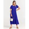imageANRABESS Women Summer Casual Short Sleeve Crewneck Aline Swing Flowy Tiered Shirt Maxi Beach Long Dress 2025 Trendy OutfitsRoyal Blue