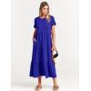imageANRABESS Women Summer Casual Short Sleeve Crewneck Aline Swing Flowy Tiered Shirt Maxi Beach Long Dress 2025 Trendy OutfitsRoyal Blue