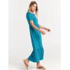imageANRABESS Women Summer Casual Short Sleeve Crewneck Aline Swing Flowy Tiered Shirt Maxi Beach Long Dress 2025 Trendy OutfitsSky Blue