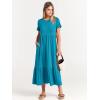 imageANRABESS Women Summer Casual Short Sleeve Crewneck Aline Swing Flowy Tiered Shirt Maxi Beach Long Dress 2025 Trendy OutfitsSky Blue
